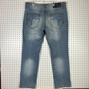 Rocawear Y2K Distressed‎ Jeans 40x34 Wide Leg Baggy Stitched 90s Hip Hop Grunge